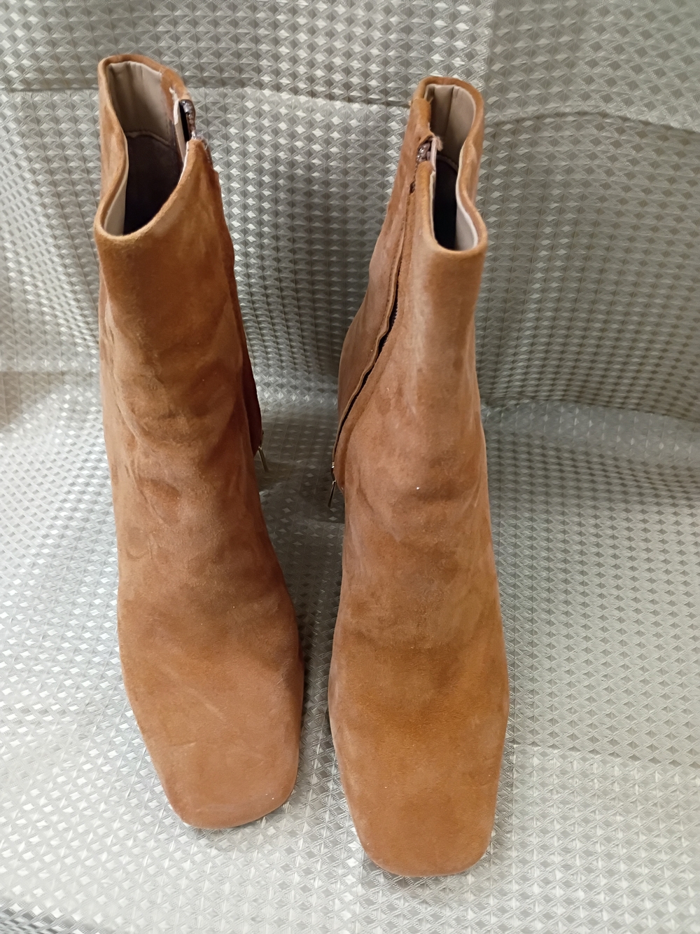 Sam Edelman Tan Suede Ankle Booties with Side Zip